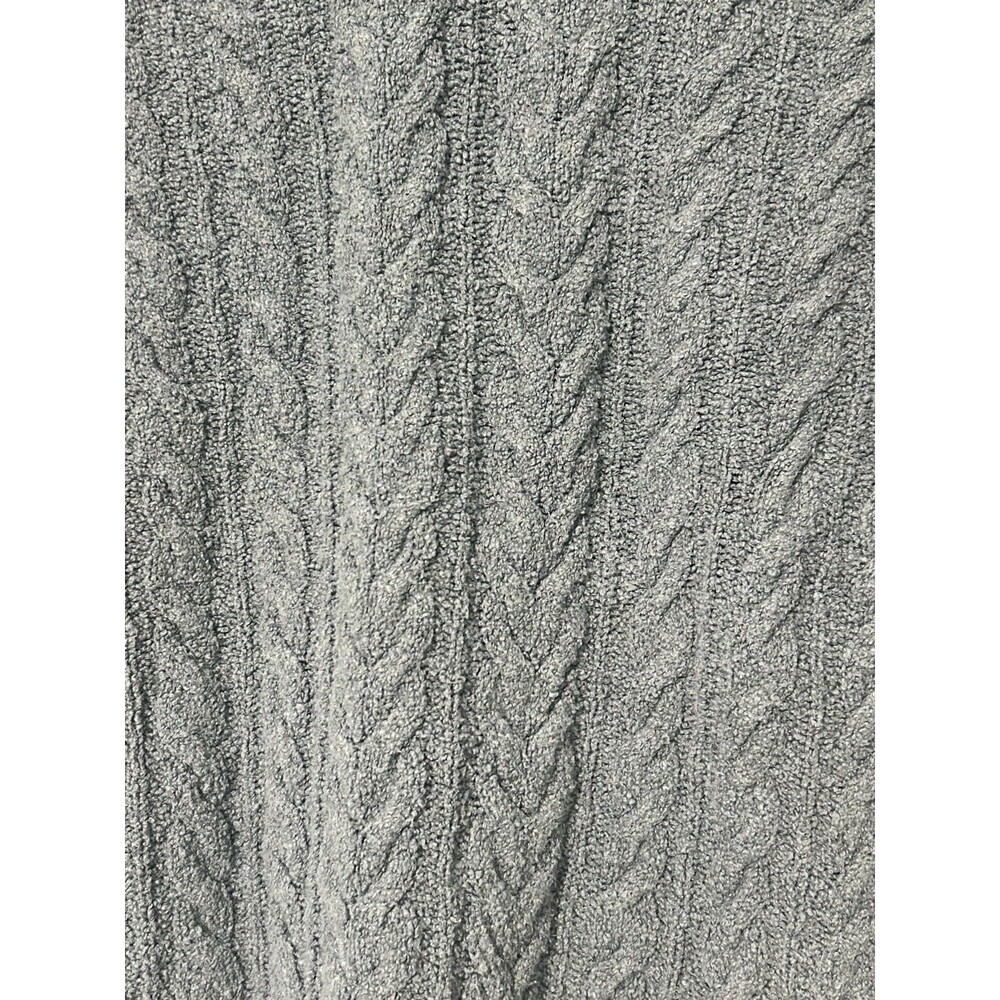 Peruvian Connection Cable Knit Sweater XS Pima Cotton V neck Pullover Blue Gray - Picture 3 of 4